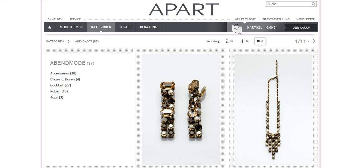 Apart-fashion.de online shop Abbildung
